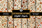 Cottagecore Autumn Embroidery Paper, a Pattern Graphic by Creative Store (Thumbnail 1 of 5)