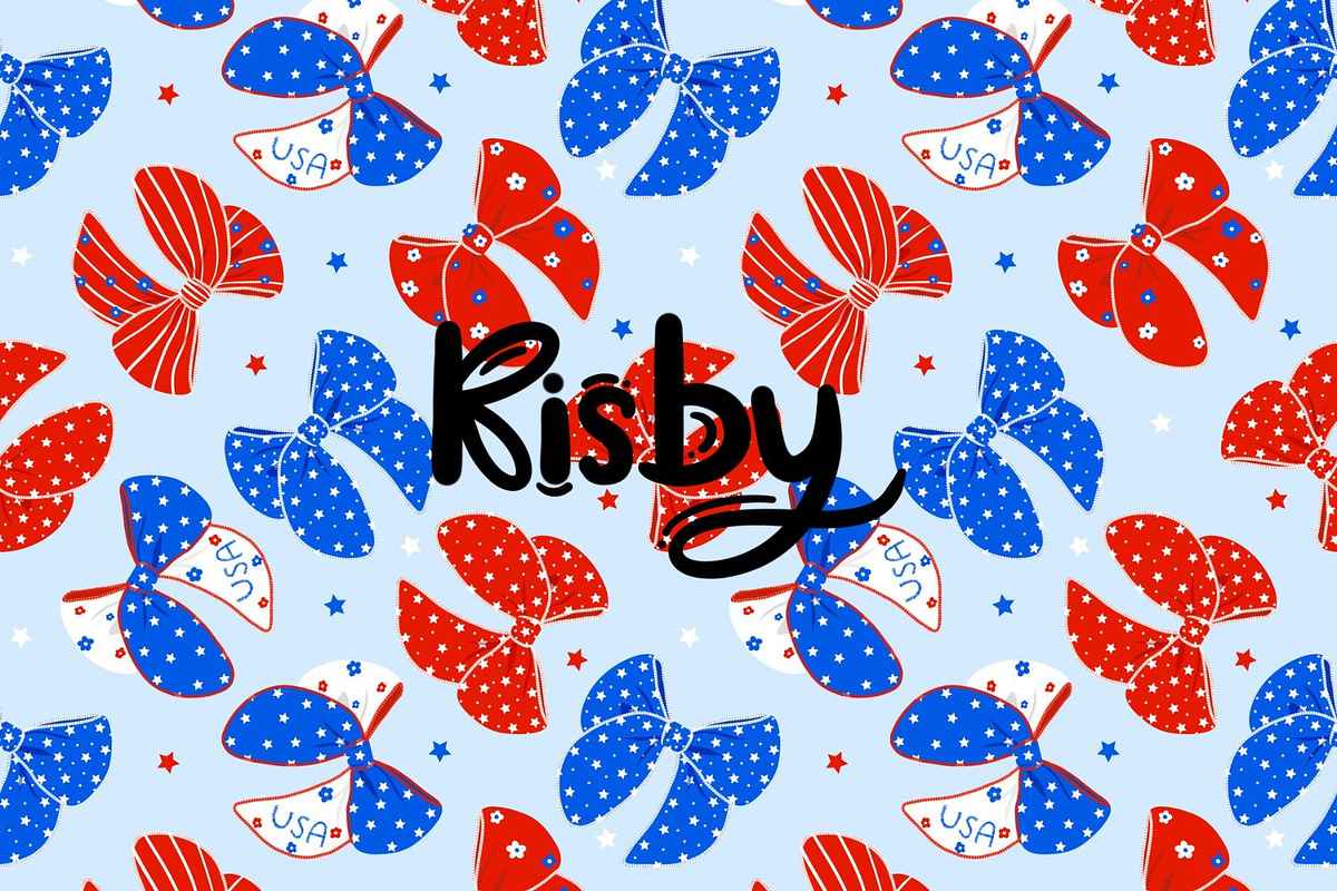 4th Of July Coquette Bows Seamless, a Pattern Graphic by KisbyArt (Photo 1 of 3)
