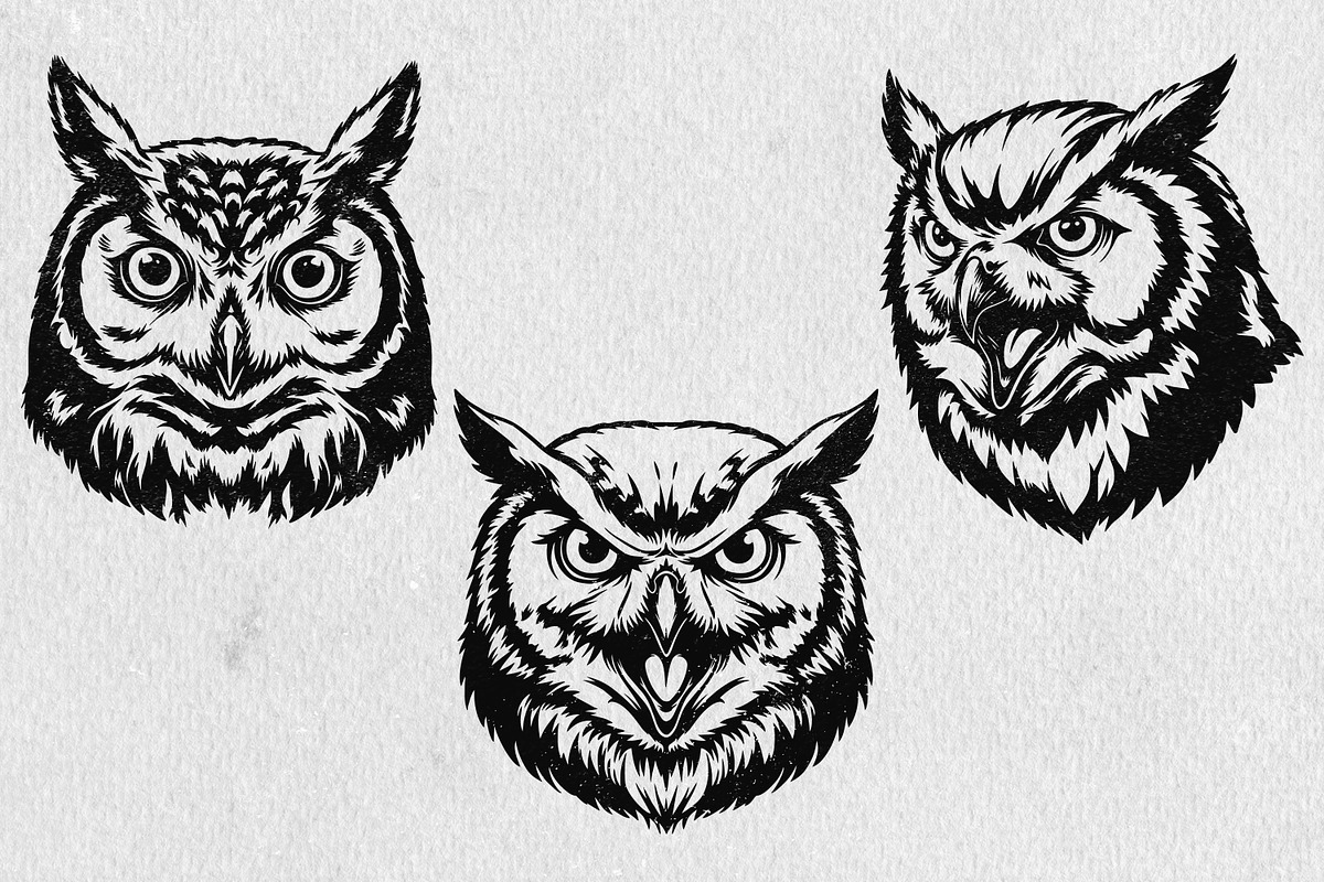 Owl Illustration Pack, an Animal Illustration by Tekuni (Photo 5 of 12)