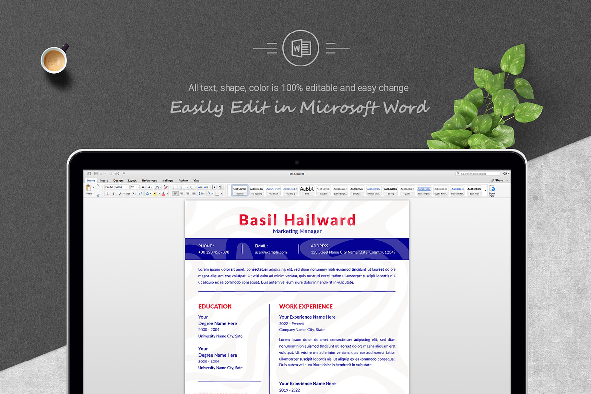 Bold Typography Resume Template, a Resume Template by ResumeInventor (Photo 3 of 4)