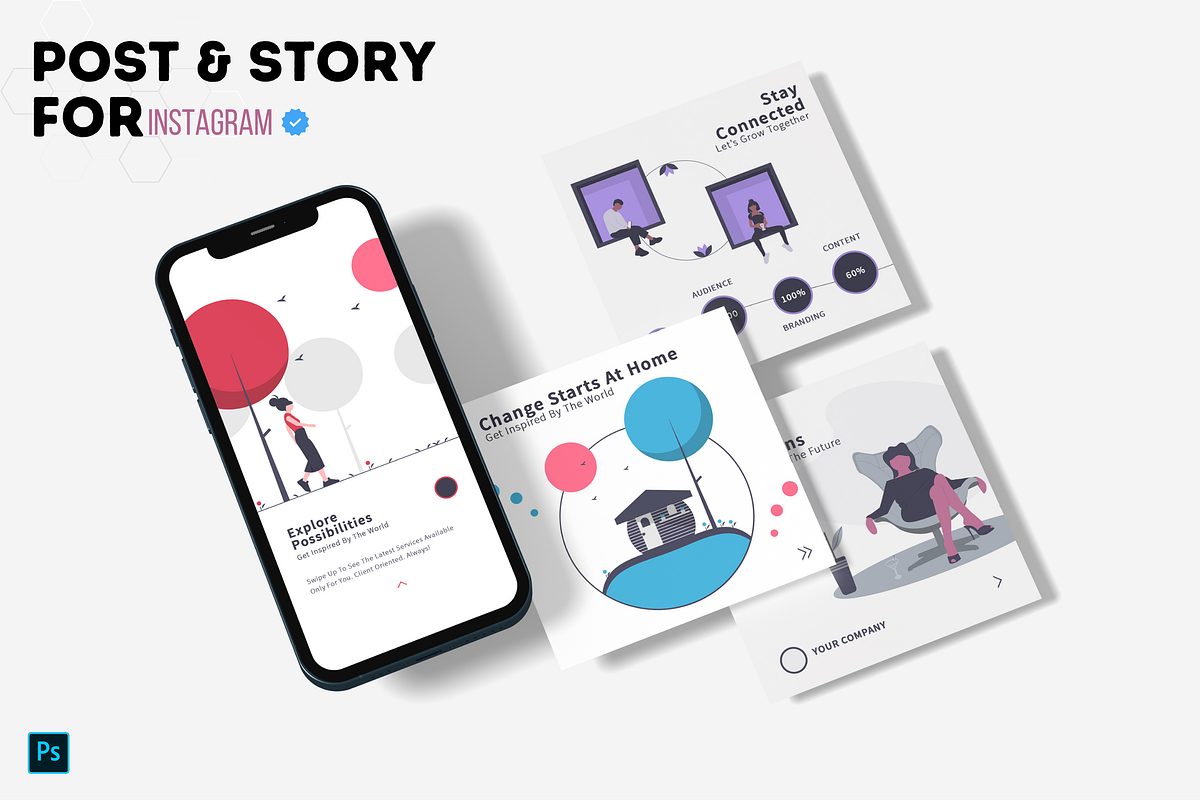 Instagram Minimal Kit, a Social Media Template by Kay Designs (Photo 4 of 4)