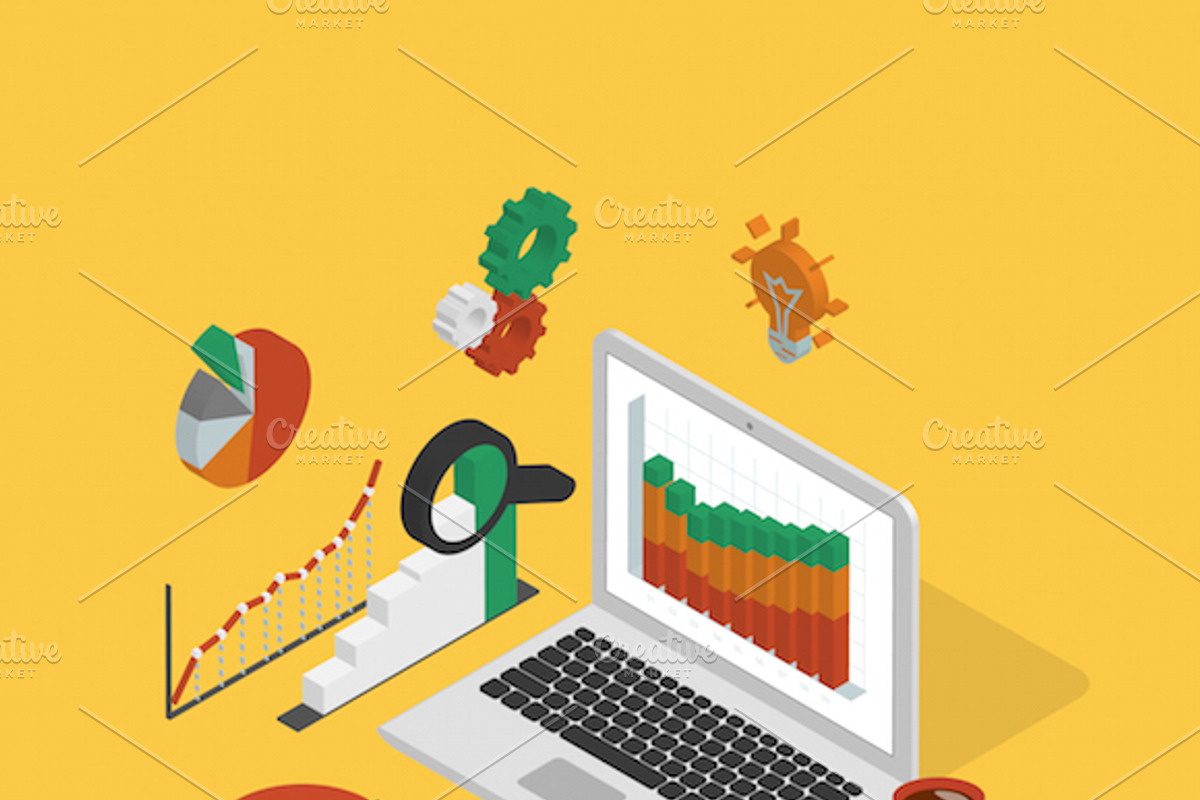 Analytics process isometric, a Finance Illustration by Julia Tim ...