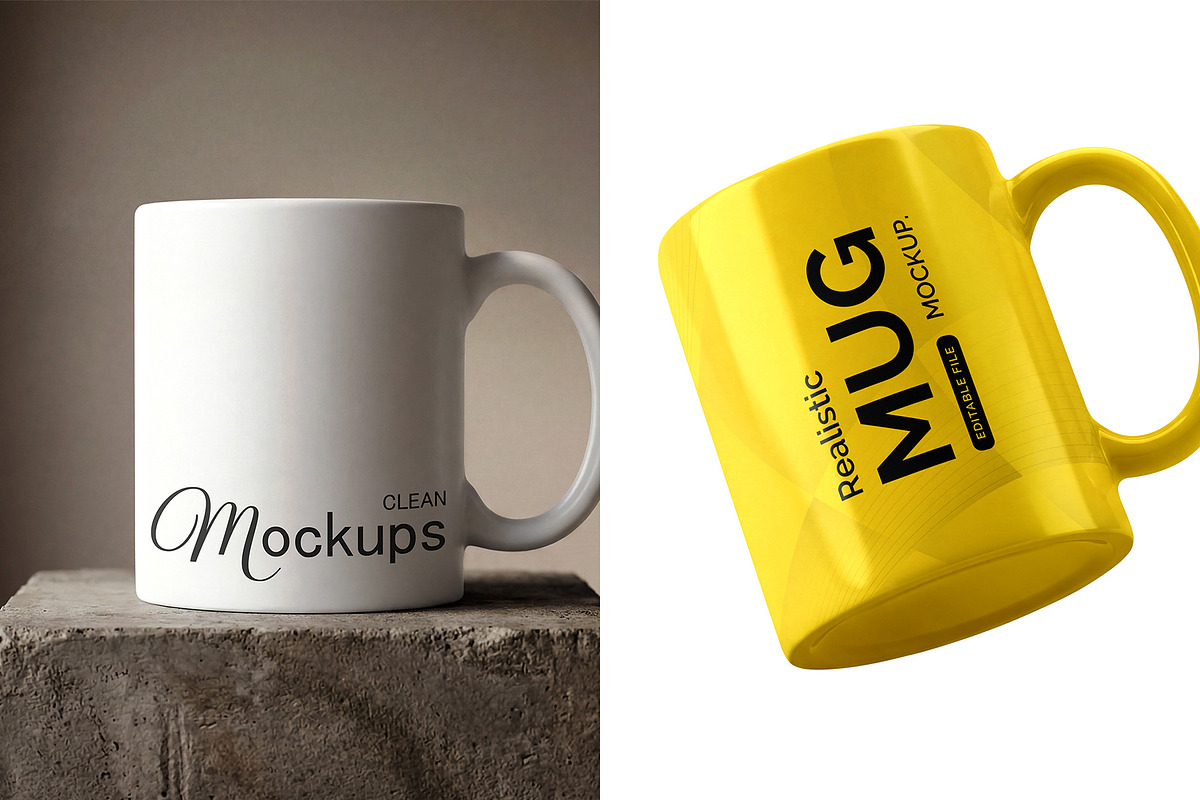 Ceramic Coffee Mug Mockup Set, a Cups & Container Mockup by graphypix (Photo 1 of 3)