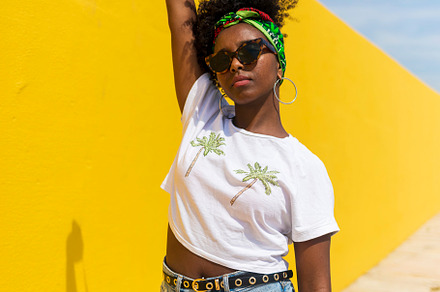 Young african woman with sunglasses featuring black, beautiful, and afro