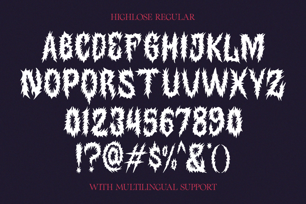 Highlose Black Metal Font, a Blackletter Font by Letterhend Studio (Photo 6 of 9)