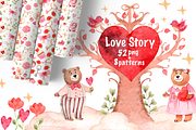 Valentines day clipart+8patterns, a Seasonal Illustration by ZinchArt (Thumbnail 1 of 3)
