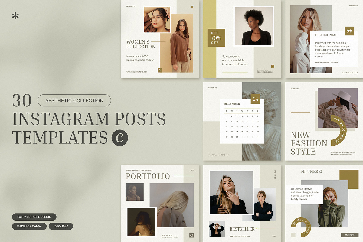 Instagram Posts Canva Templates, a Social Media Template by Vasya Kobelev (Photo 1 of 8)