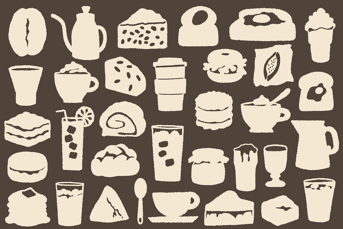 Coffee Goods: 100 Textured Graphics, a Food Illustration by Veyla (Photo 5 of 14)