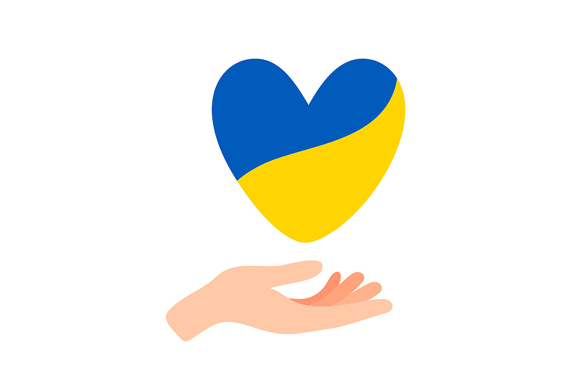 Hand holding heart of Ukraine, an Object Graphic by HappyStories