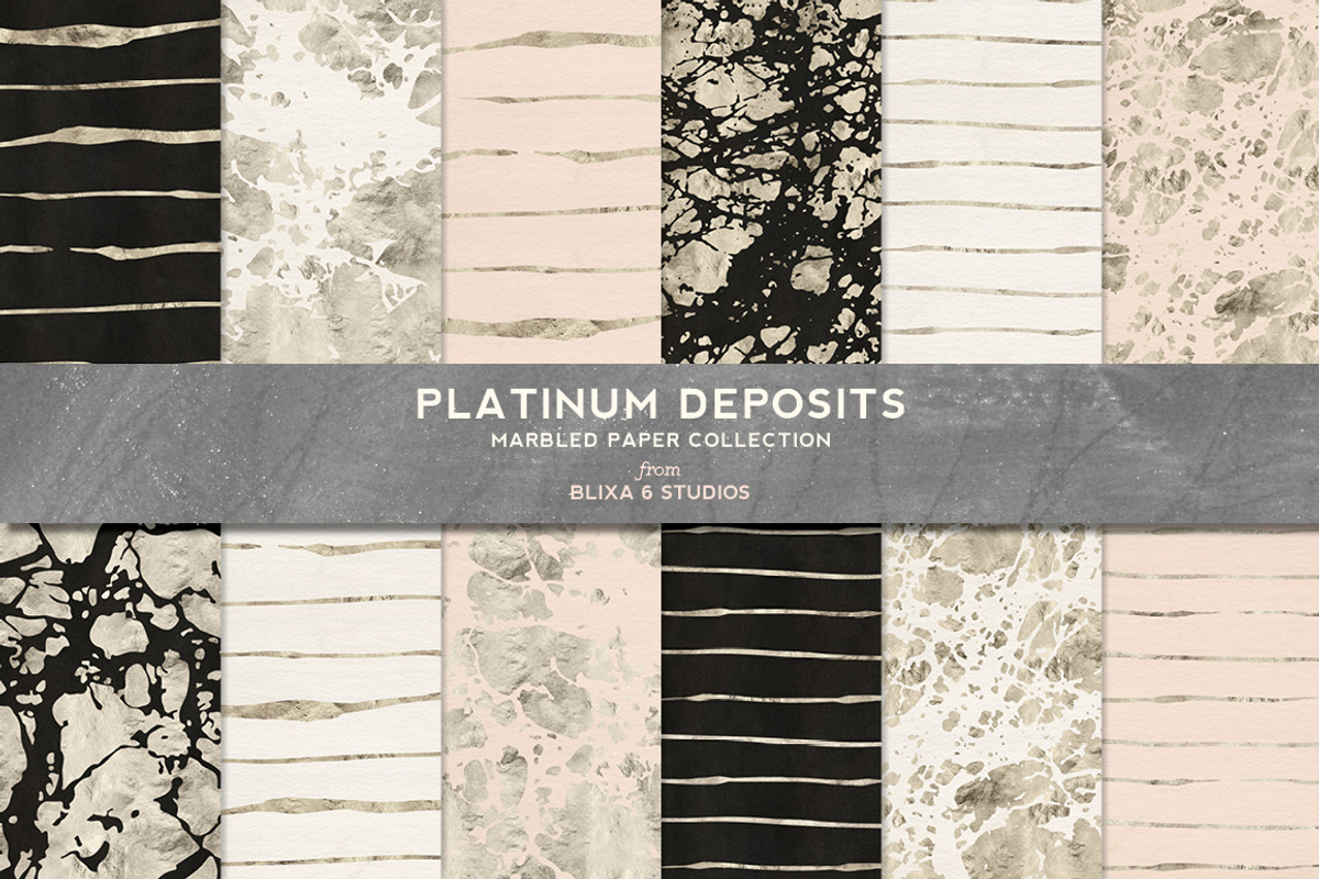 Platinum Deposits Marbled Gold Paper, a Pattern Graphic by Blixa 6 Studios (Photo 1 of 5)