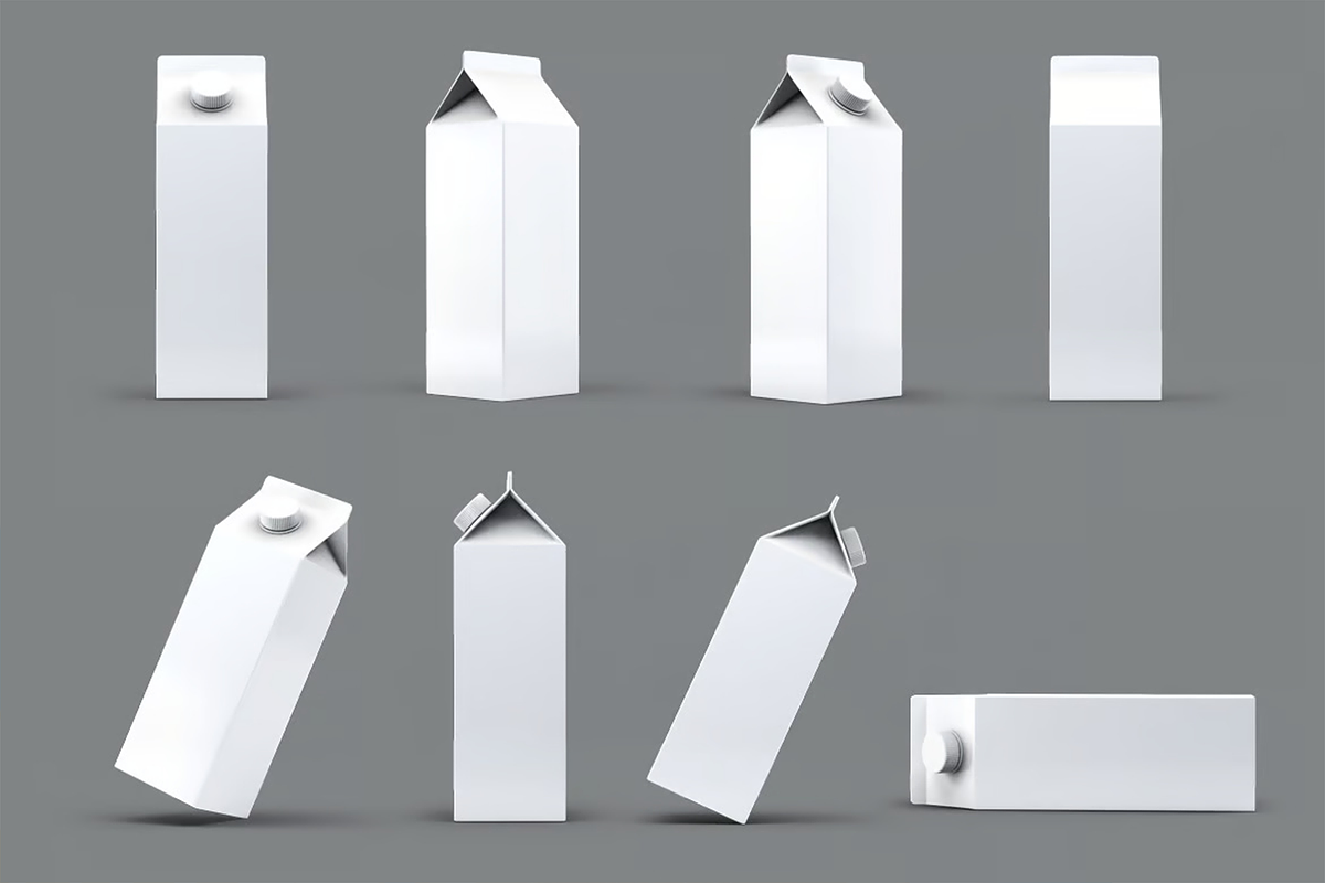 4 Types Milk/Juice Cartons Mockup, a Packaging Mockup by Hubzway (Photo 9 of 13)