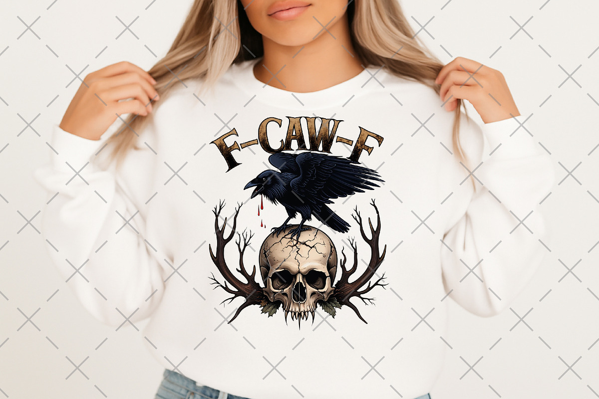 F Caw F PNG Halloween Gothic Crow, an Illustration by Craft Nest (Photo 3 of 5)