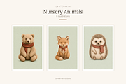Woodland Nursery Animals, Set of 6, an Animal Illustration by LanternkinStudio (Thumbnail 1 of 6)