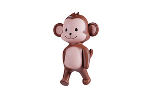 3D Pack Cute Animal Monkey