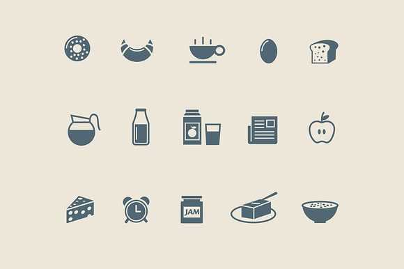 15 Breakfast Icons preview 5
