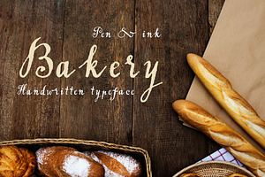 Handwritten tapeface Bakery