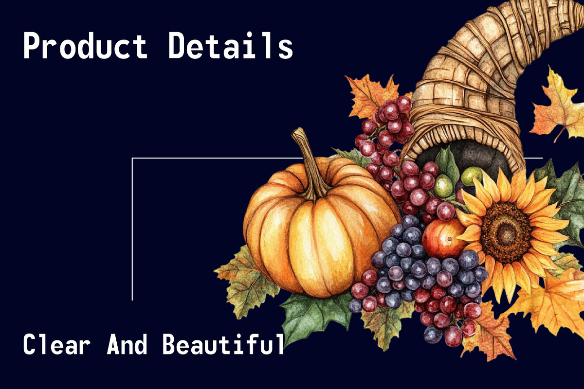 Watercolor Harvest Cornucopia, an Illustration by CitraGraphics (Photo 7 of 7)