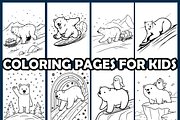 Polar Bear Ice Party Coloring Pages, an Animal Illustration by maggiesar (Thumbnail 3 of 4)