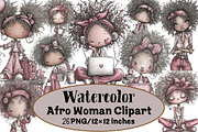 Afro Woman Clipart, an Illustration by Design Market (Thumbnail 1 of 3)