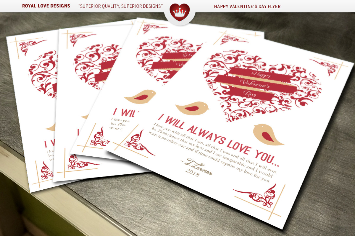 Happy Valentine's Day Flyer Template, a Flyer Template by Royallove (Photo 3 of 4)
