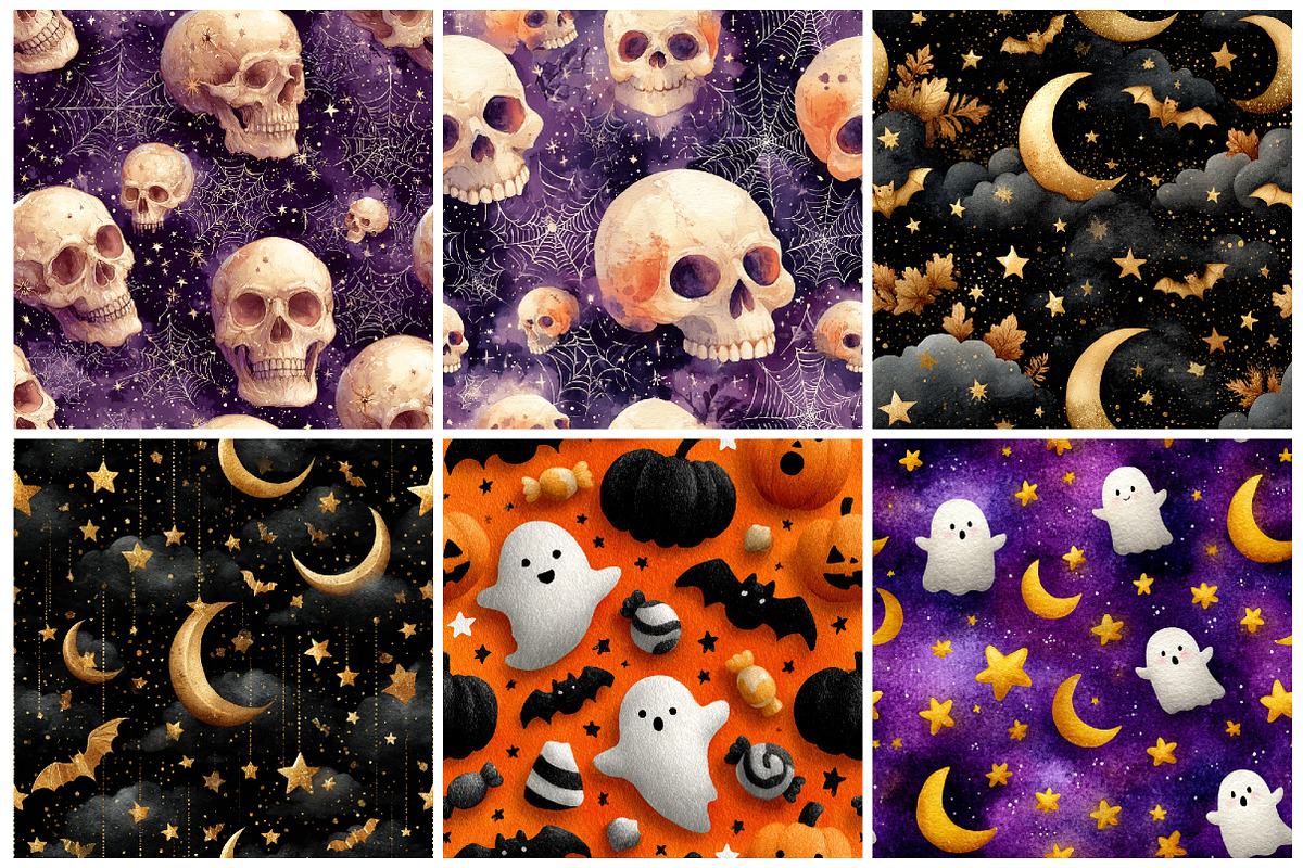 Halloween Digital Patterns, a Texture Graphic by CitraGraphics (Photo 4 of 6)