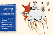 Vintage Sea Creatures Collage Pack, an Object Graphic by Collage Supply Co (Thumbnail 2 of 3)