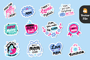 Mother’s Day Vector Stickers Bundle, an Object Graphic by Peacock_design (Thumbnail 3 of 8)