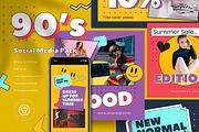 90's Instagram Pack, a Social Media Template by graphicook (Thumbnail 1 of 7)