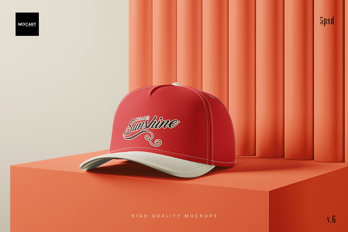Cap Mockup Set v.6, an Apparel Mockup by Mocart (Photo 3 of 9)