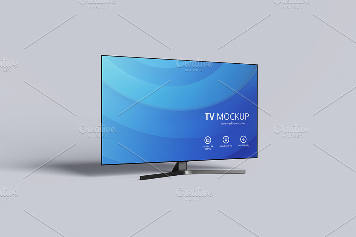 Smart TV Screen Mockup Set, a Wearable Device Mockup by Gatamotion (Photo 5 of 5)