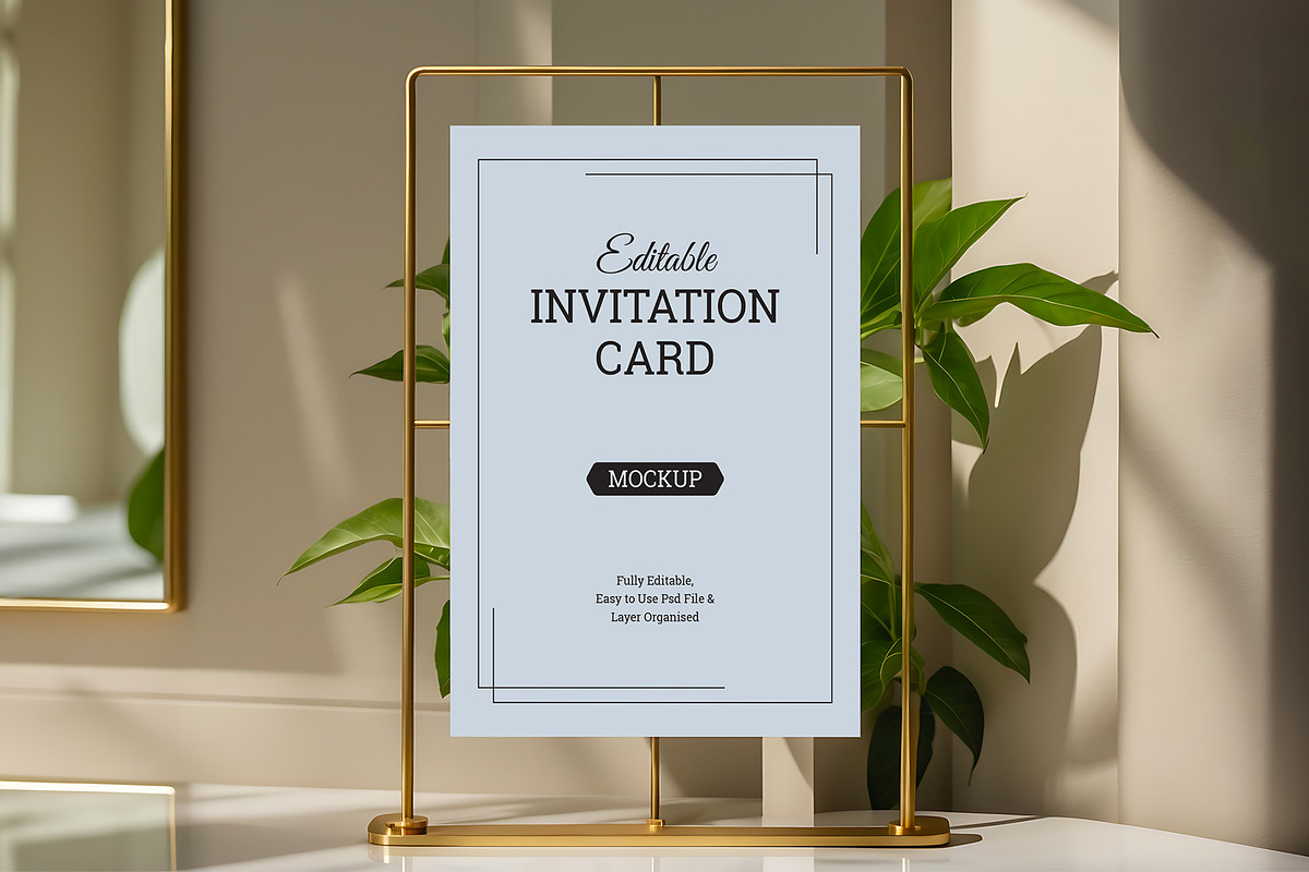 Editable Invitation Card Mockup, a Product Mockup by graphypix (Photo 1 of 4)