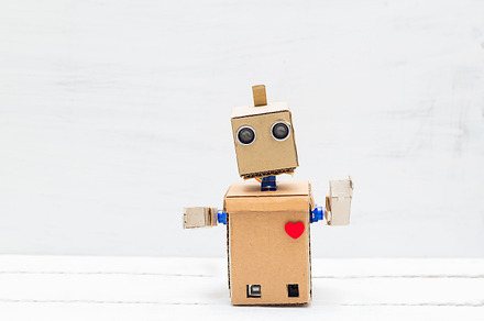 Robot with hands and heart stock photo containing robotics and robot, a Technology Photo by Nastassia