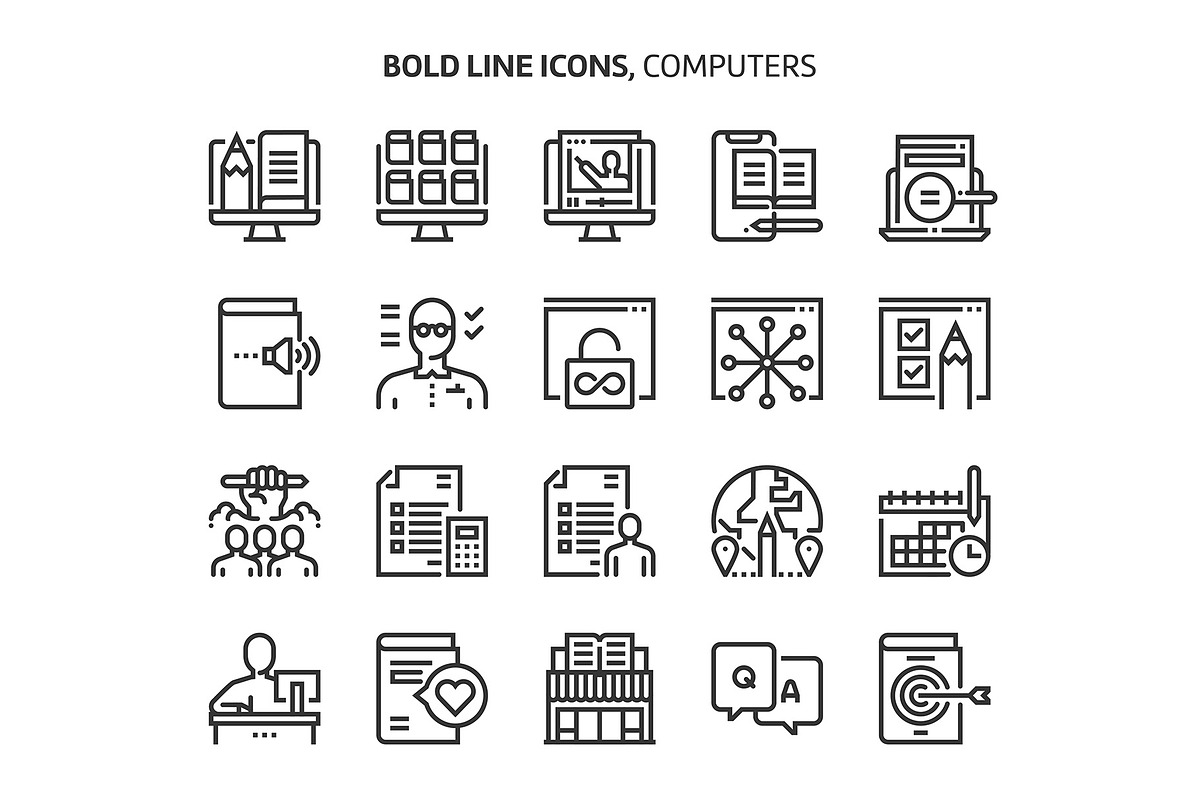 Bold Line Icons, an Outline Icon by Howcolour (Photo 89 of 151)