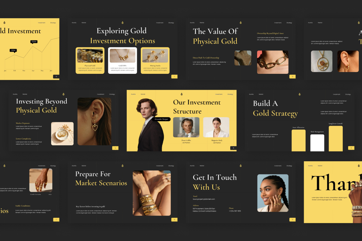 Gold Investment PowerPoint, a Presentation Template by Loin Studio (Photo 4 of 4)