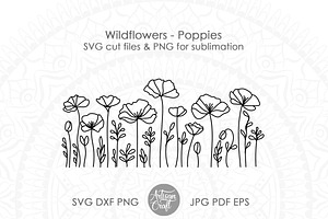 Wildflower SVG, poppy flower