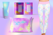Mermaid Vector Seamless Patterns, a Pattern Graphic by RabbitAndPencil (Thumbnail 3 of 7)