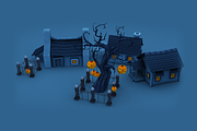 Cartoon Halloween Farm, an Environmental 3D Model by Souchenki (Thumbnail 3 of 11)