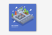 Bike sharing illustration and banner, a Transportation Illustration by Good Studio (Thumbnail 3 of 3)