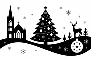 Christmas silhouette illustration, an Illustration by Amazin_art (Thumbnail 10 of 21)