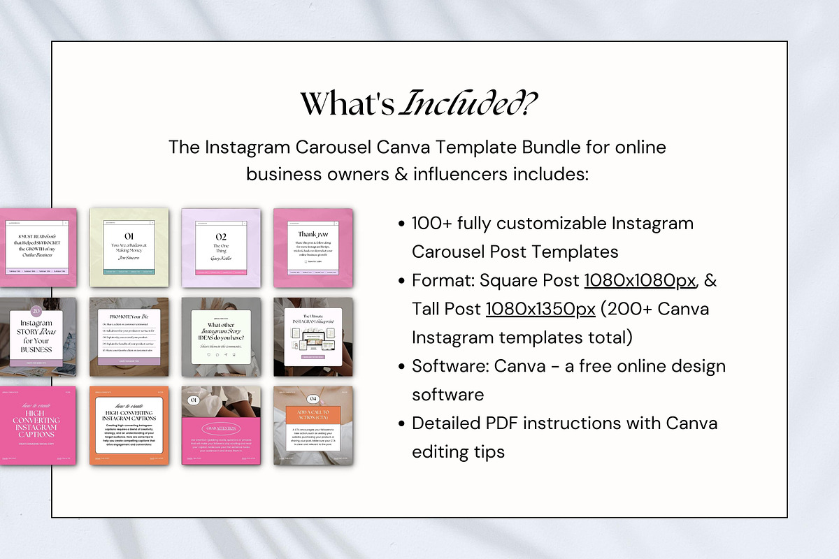 Instagram Carousel Templates Canva, a Social Media Template by Fallon Gerst (Photo 5 of 19)
