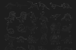 Dinosaur Outline & Silhouette Set 5