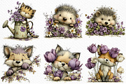 Spring Peeking Animals Clipart, an Illustration by Craft Nest (Thumbnail 5 of 12)