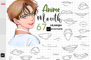 Procreate Anime Mouth Stamps Lips