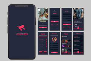 Shopping Mobile App UI Kit, a Templates & Theme by studiogstock