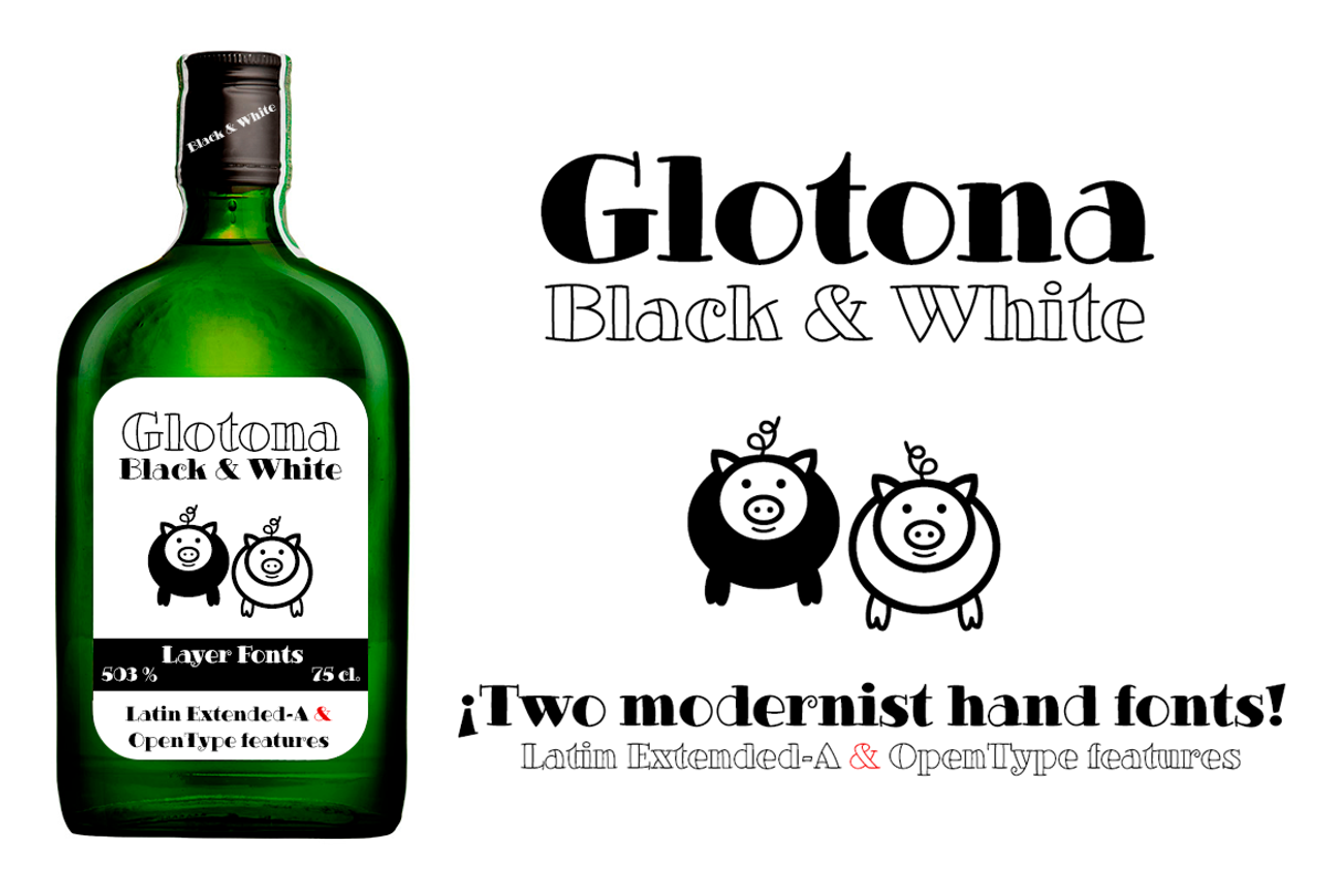 Glotona Black & White fonts preview 3