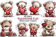 Valentine Cat Clipart, an Illustration by Pixels.Craft (Thumbnail 2 of 5)