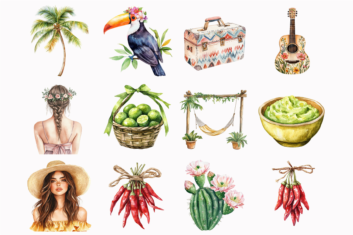Watercolor Viva Mexico Clipart, an Illustration by Design Market (Photo 2 of 5)