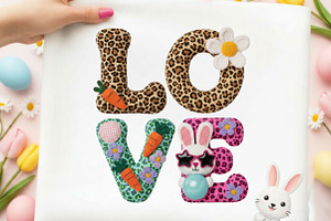 Easter Western Bunnies Png, an Illustration by Designking