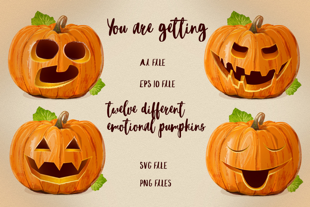 Halloween Pumpkin illustrations, an Illustration by Indie Khisa (Photo 3 of 8)