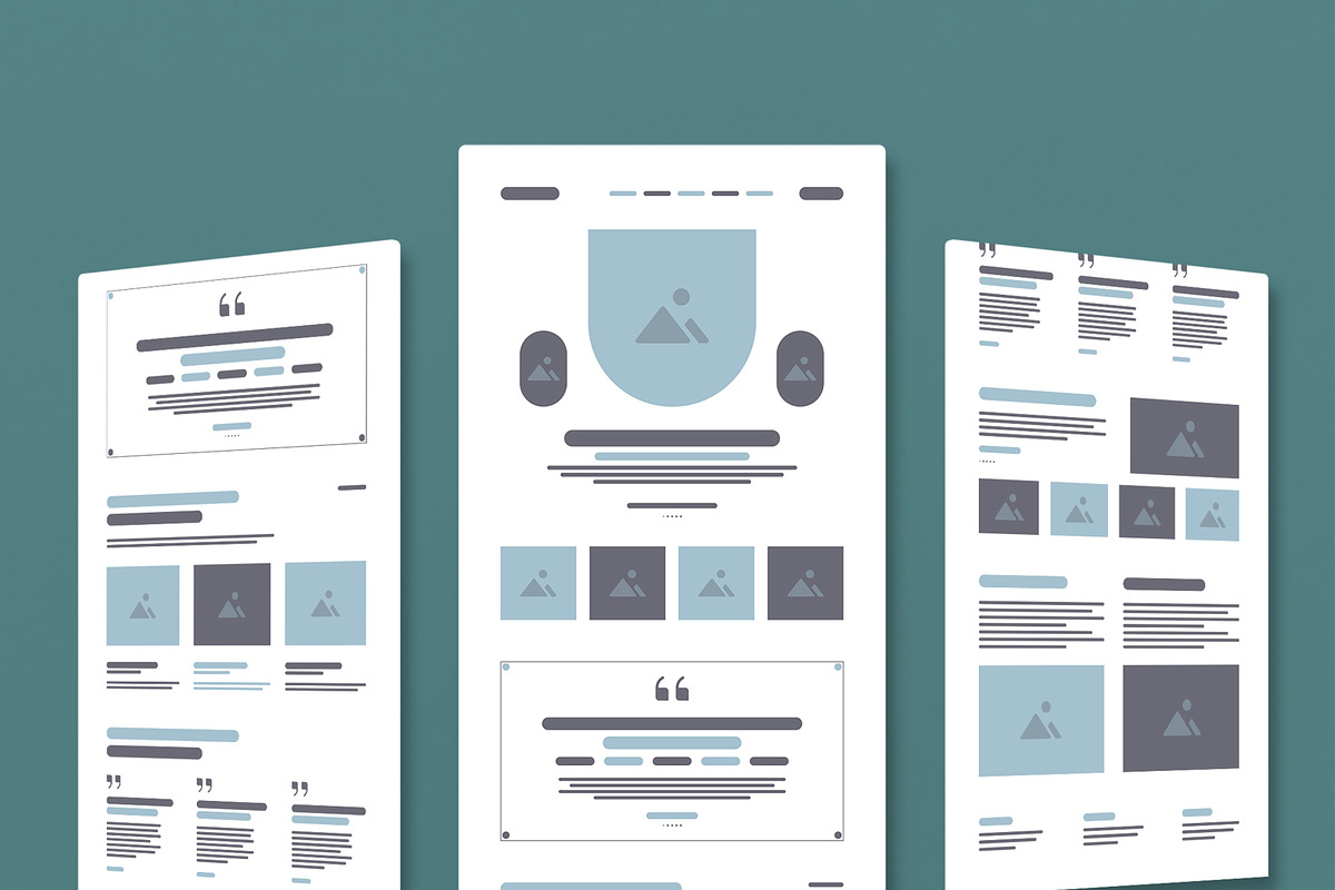 Wireframe Landing Layout, a Wireframe Template by MightyDesign (Photo 1 of 6)